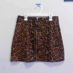Leopard-Print Pencil Miniskirt